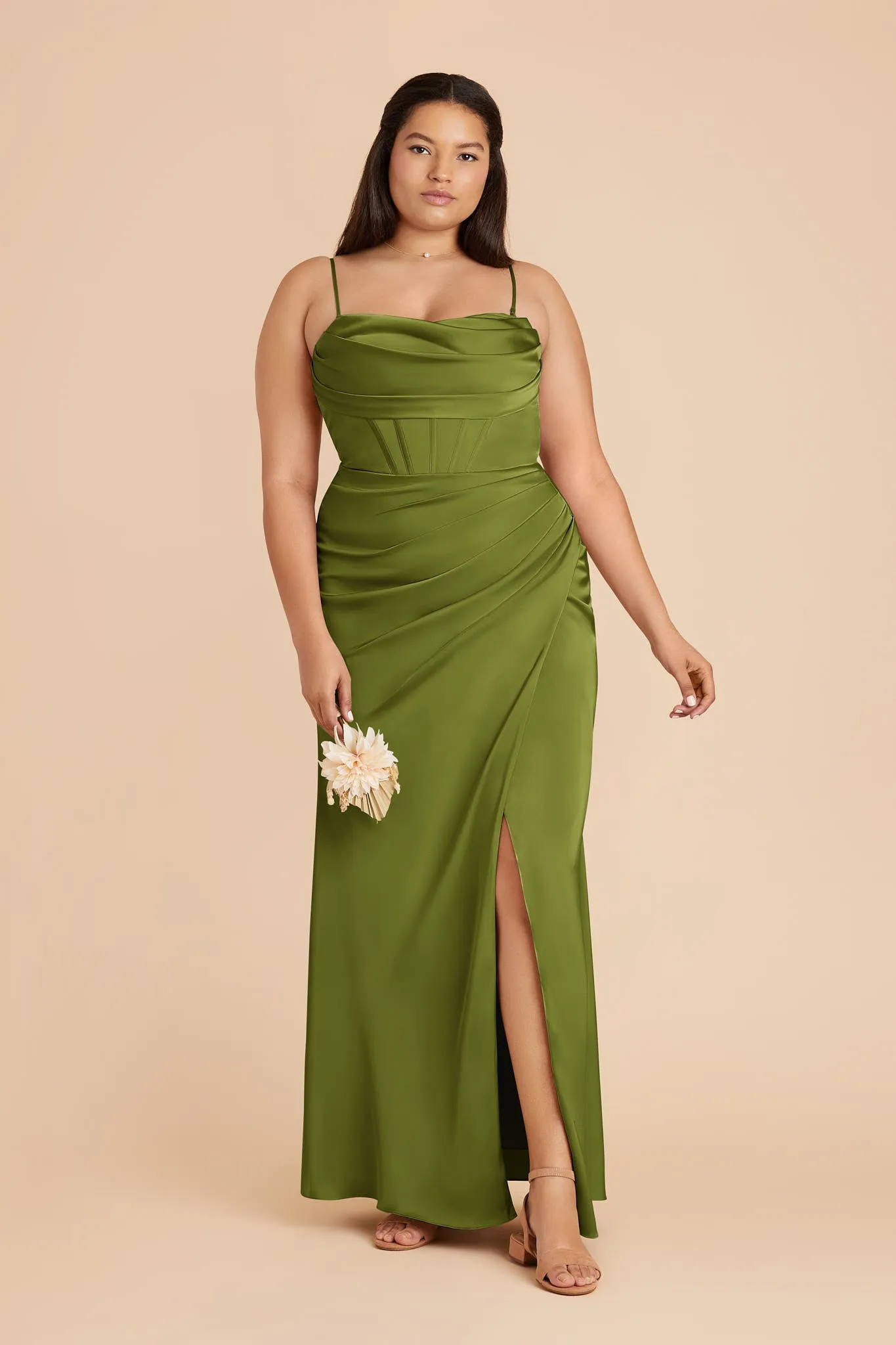 Carrie Matte Satin Dress - Cactus sold by Birdy Grey product image thumbnail 2