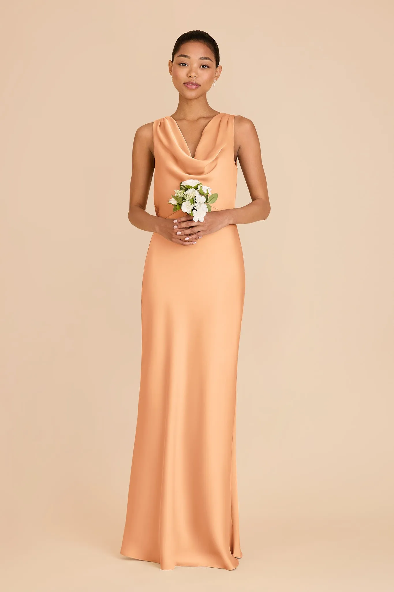 Bonnie Matte Satin Dress - Peach sold by Birdy Grey product image thumbnail 3