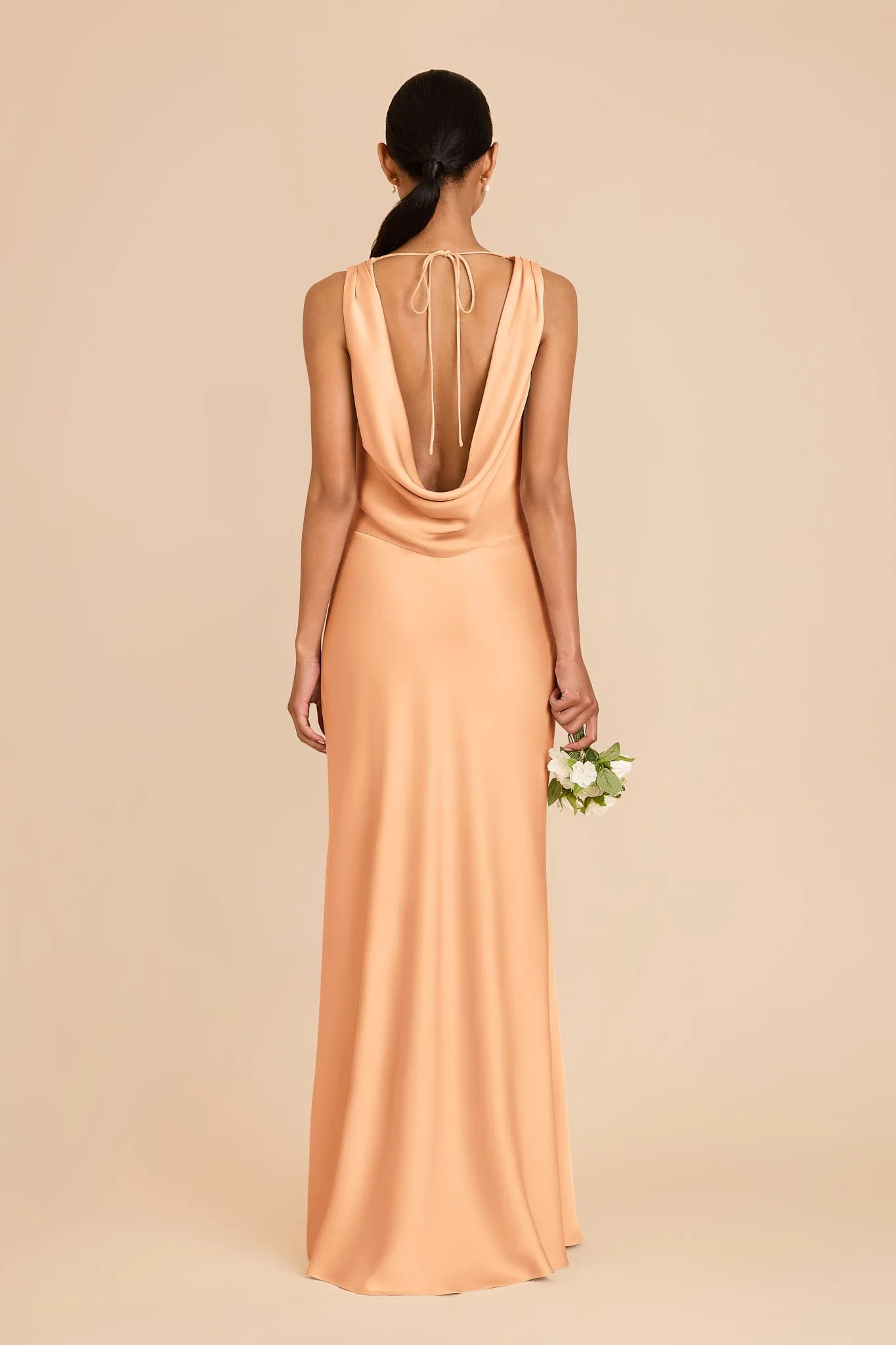 Bonnie Matte Satin Dress - Peach sold by Birdy Grey product image thumbnail 5