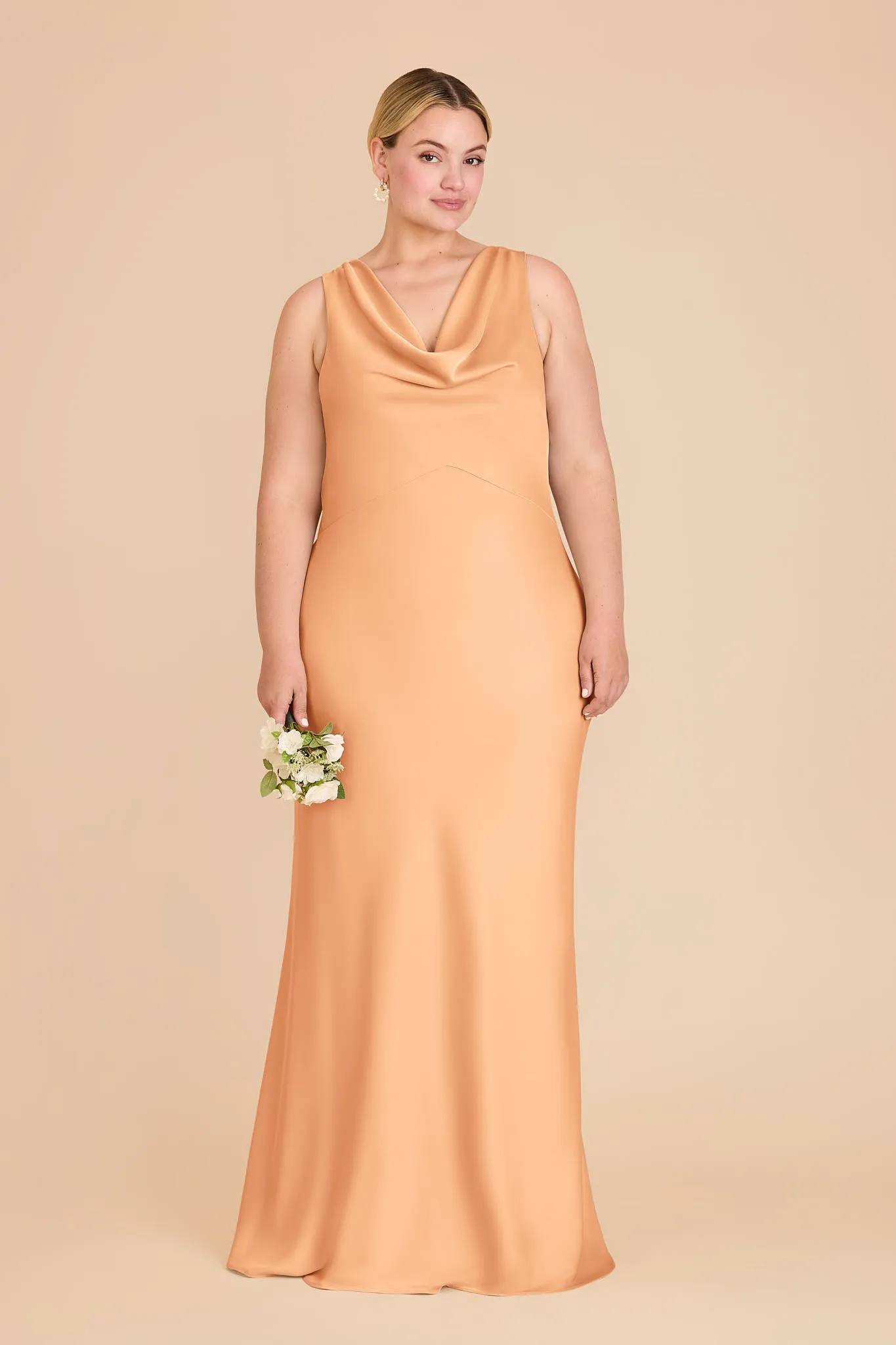 Bonnie Matte Satin Dress - Peach sold by Birdy Grey product image thumbnail 2
