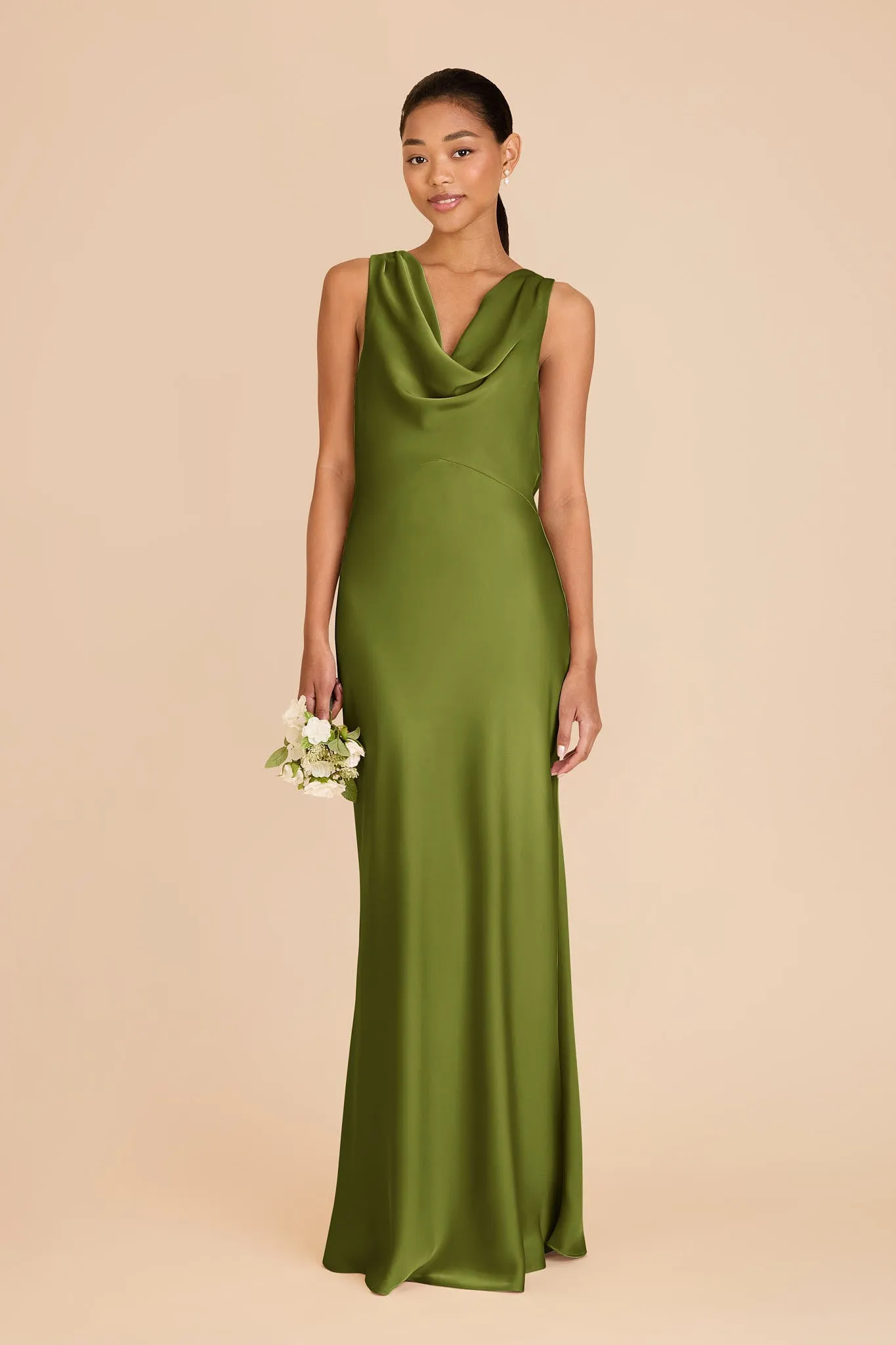 Bonnie Matte Satin Dress - Cactus sold by Birdy Grey