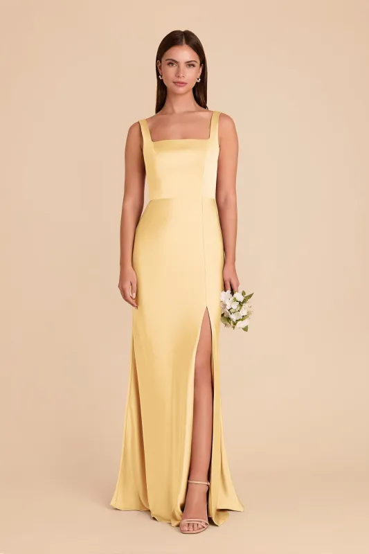Alex Matte Satin Dress - Butter sold by Birdy Grey