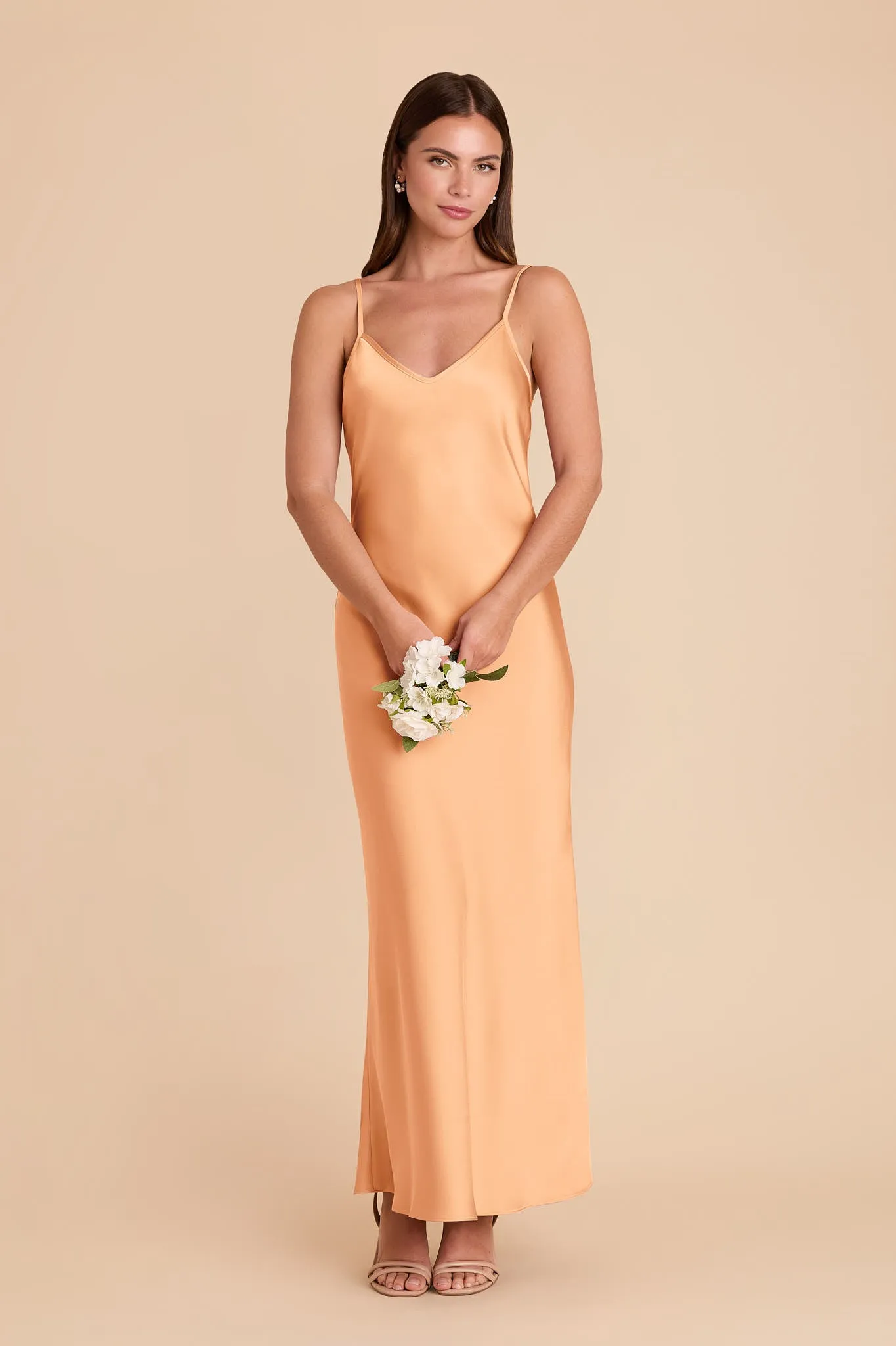 Alice Matte Satin Dress - Peach sold by Birdy Grey product image thumbnail 3