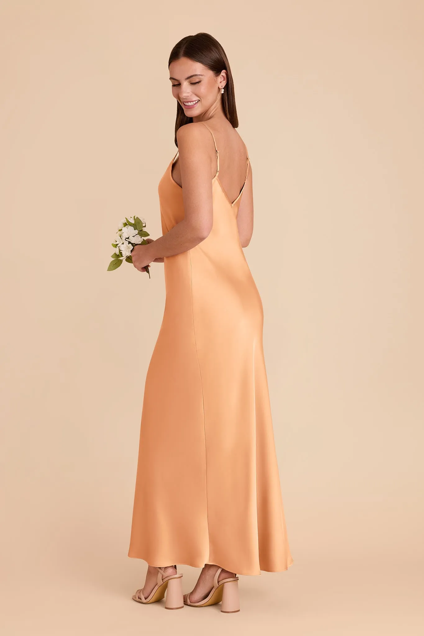 Alice Matte Satin Dress - Peach sold by Birdy Grey product image thumbnail 4