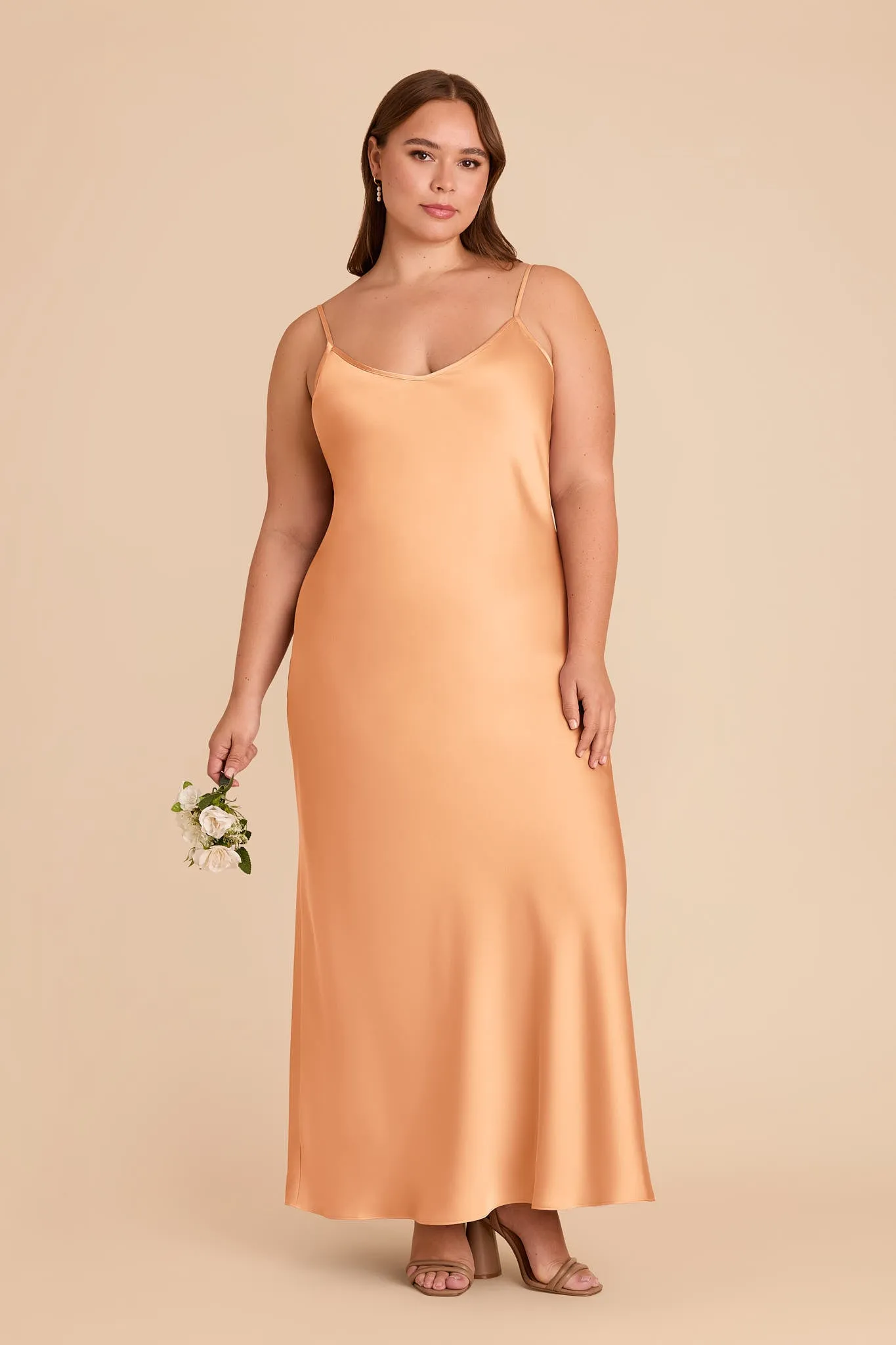 Alice Matte Satin Dress - Peach sold by Birdy Grey product image thumbnail 2