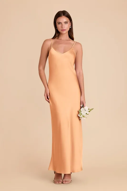 Alice Matte Satin Dress - Peach sold by Birdy Grey