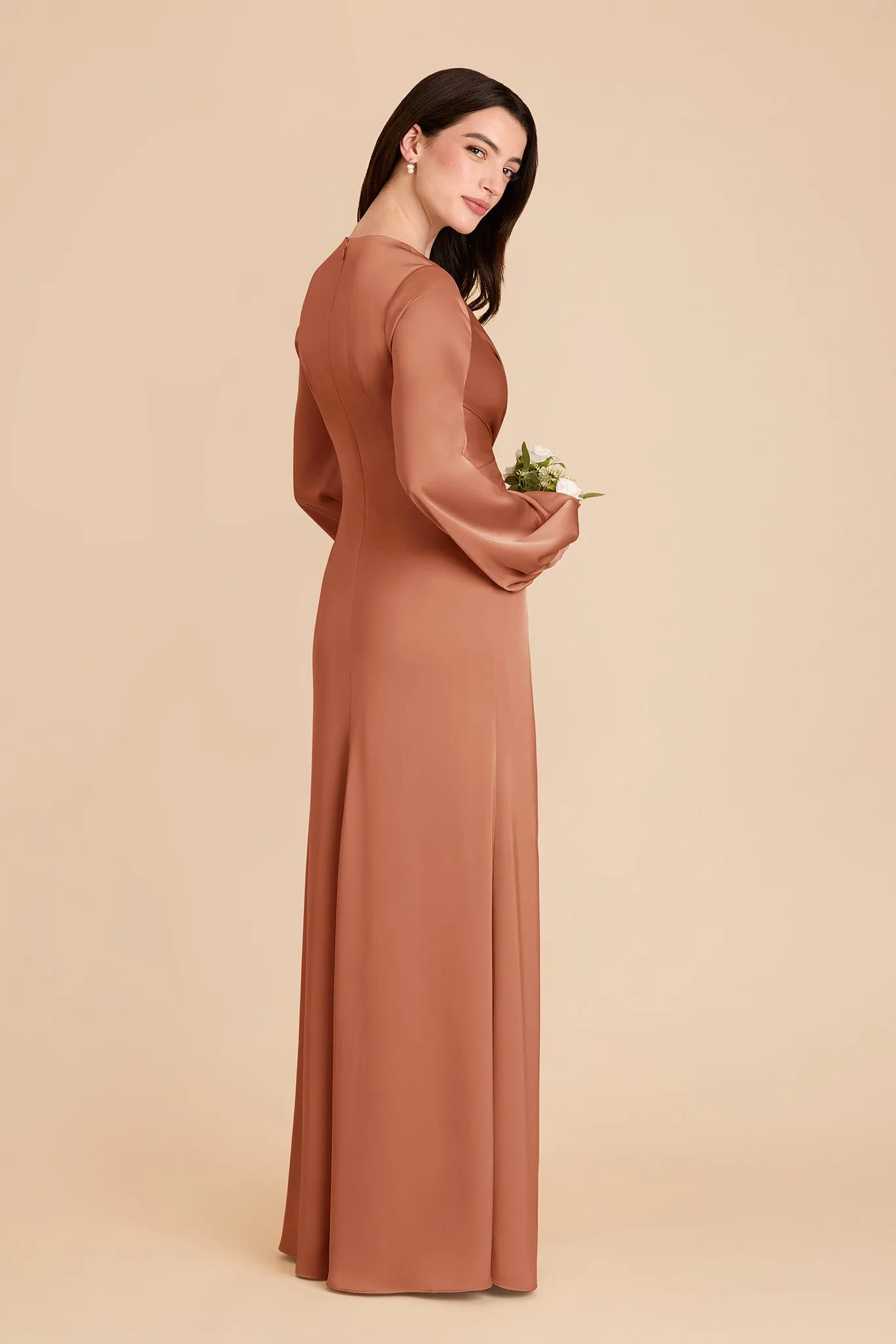 Juniper Matte Satin Dress - Terracotta sold by Birdy Grey product image thumbnail 4