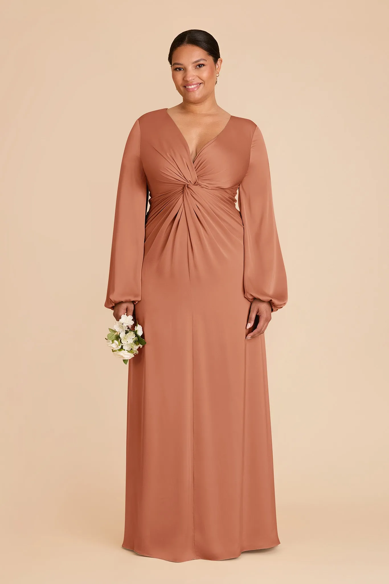 Juniper Matte Satin Dress - Terracotta sold by Birdy Grey product image thumbnail 2