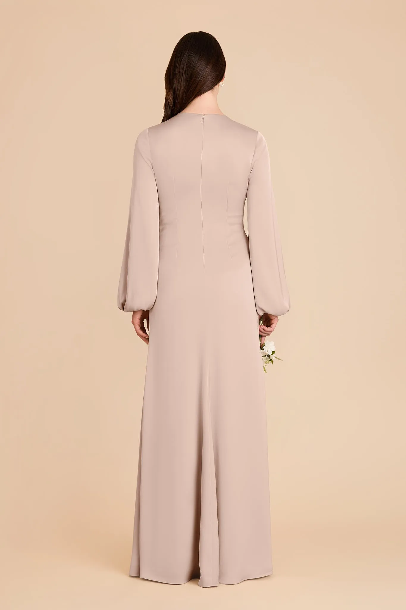 Juniper Matte Satin Dress - Taupe sold by Birdy Grey product image thumbnail 5