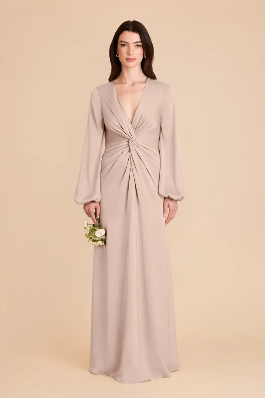 Juniper Matte Satin Dress - Taupe sold by Birdy Grey