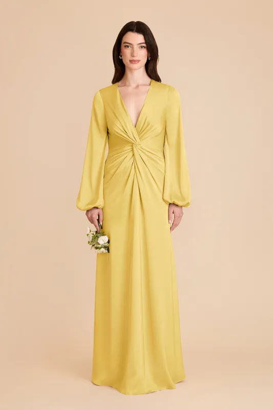 Juniper Matte Satin Dress - Sunflower Yellow sold by Birdy Grey