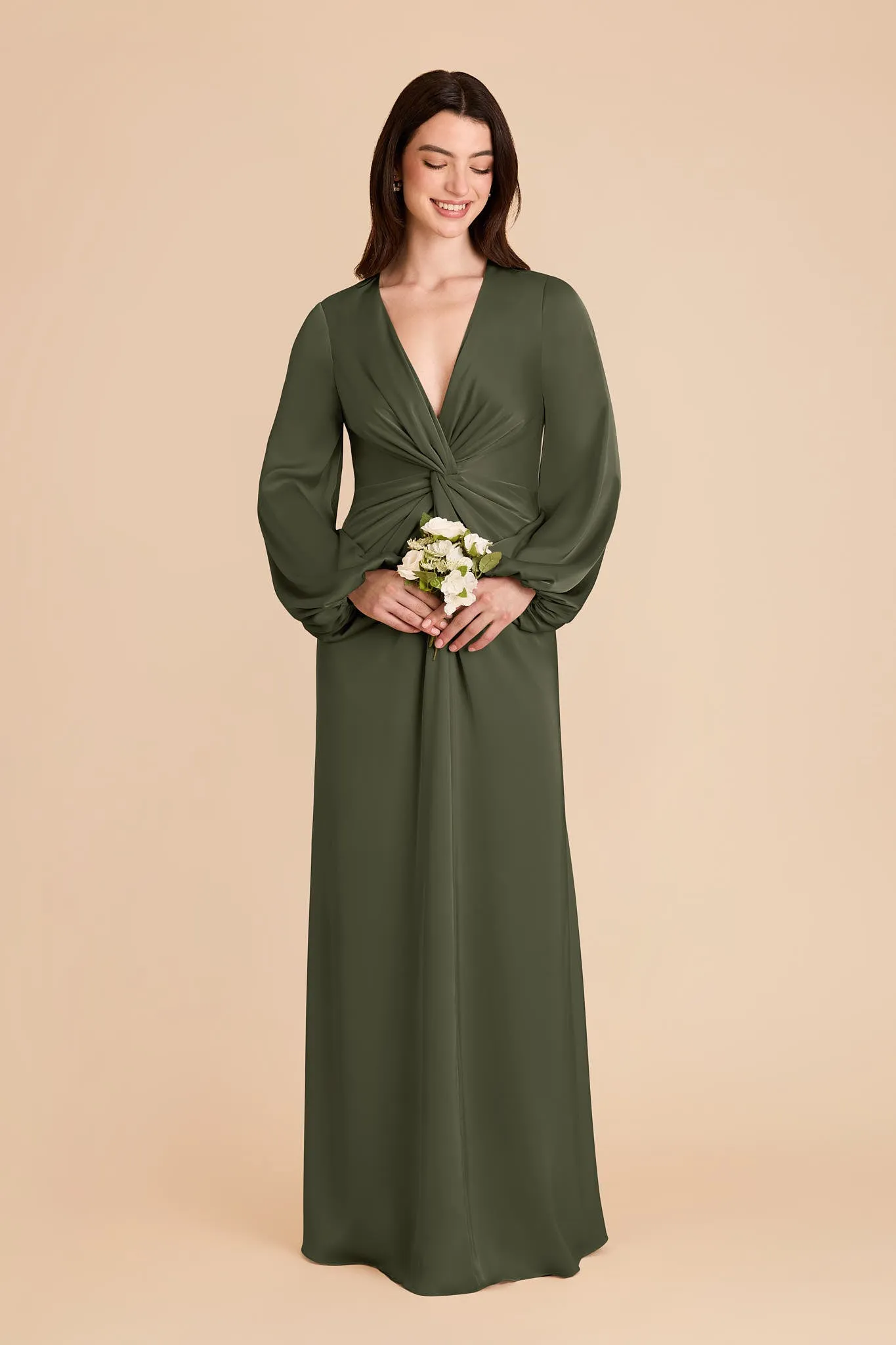 Juniper Matte Satin Dress - Olive sold by Birdy Grey product image thumbnail 3