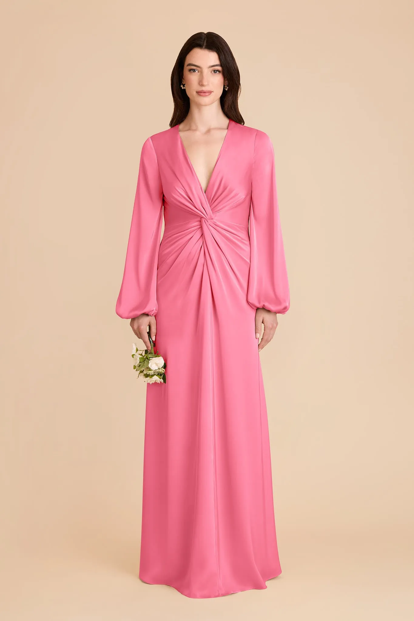 Juniper Matte Satin Dress - Bon Bon Pink sold by Birdy Grey