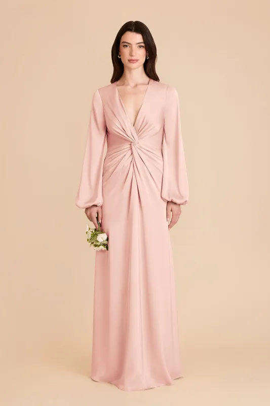 Juniper Matte Satin Dress - Blush Pink sold by Birdy Grey