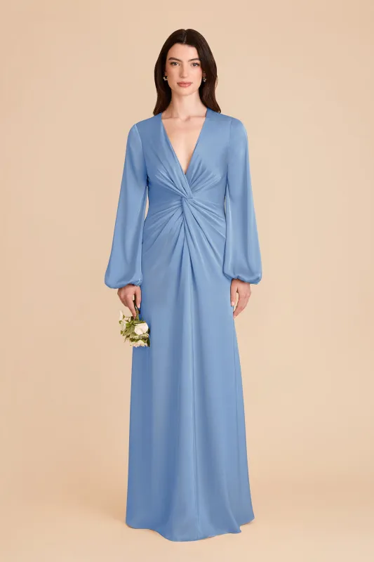 Juniper Matte Satin Dress - Bluebell sold by Birdy Grey