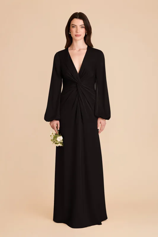 Juniper Matte Satin Dress - Black sold by Birdy Grey