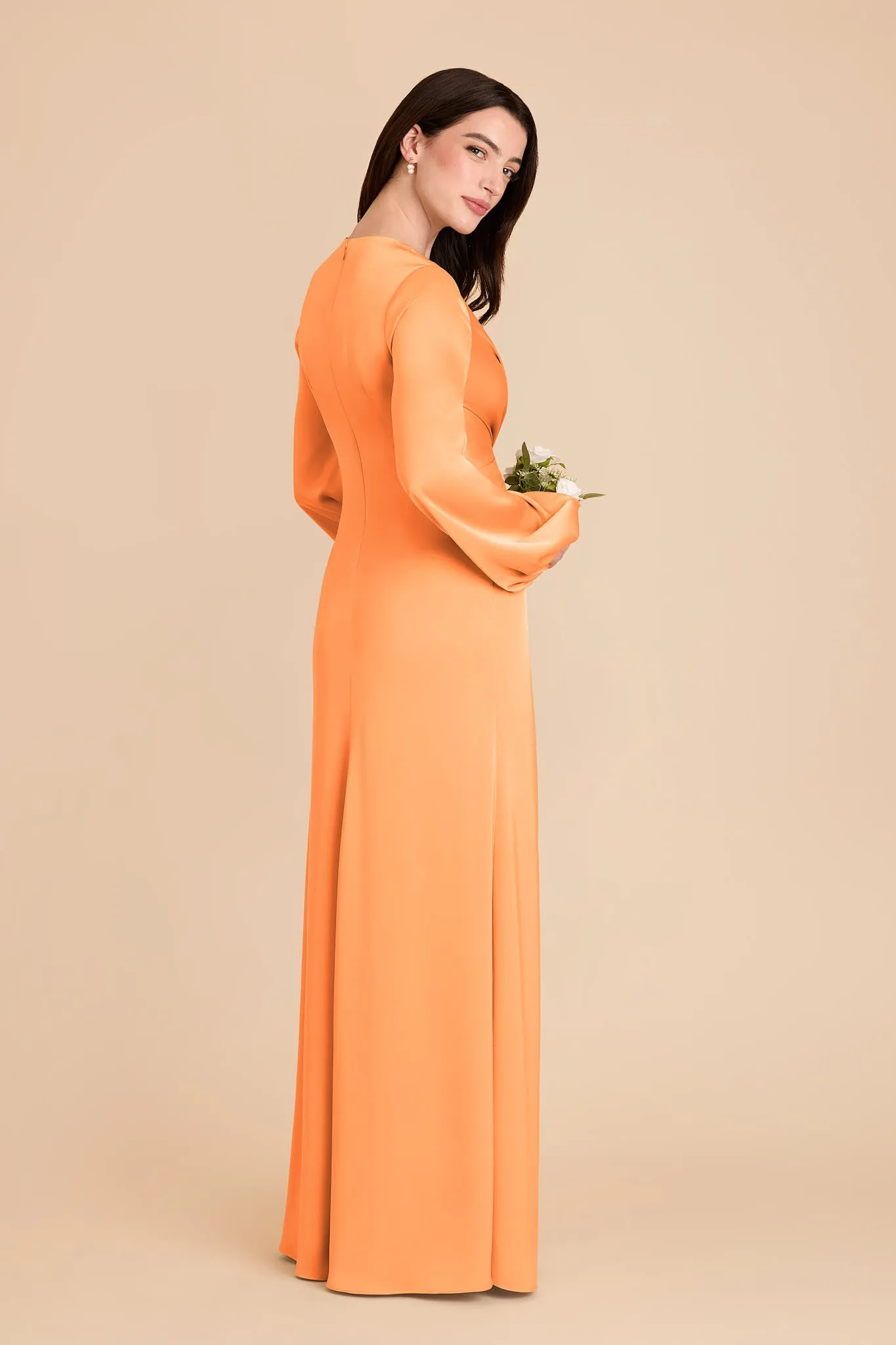 Juniper Matte Satin Dress - Apricot sold by Birdy Grey product image thumbnail 4
