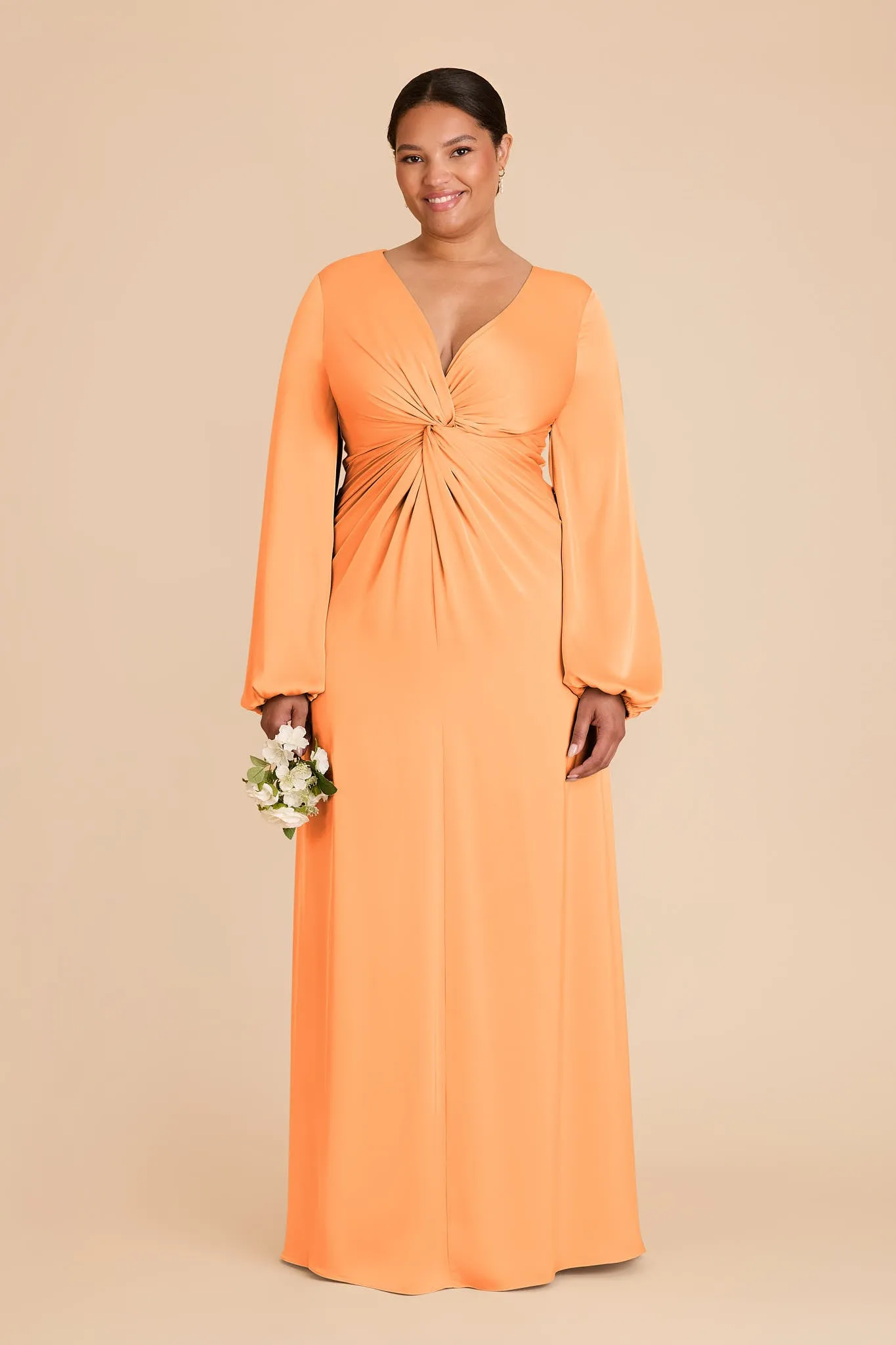 Juniper Matte Satin Dress - Apricot sold by Birdy Grey product image thumbnail 2