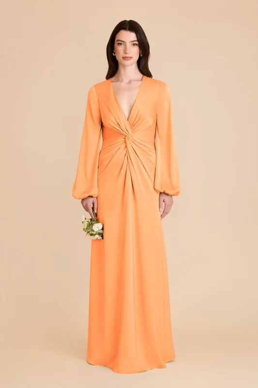 Juniper Matte Satin Dress - Apricot sold by Birdy Grey
