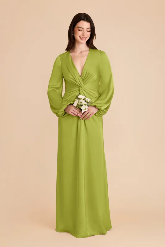 Juniper Matte Satin Dress - Matcha sold by Birdy Grey