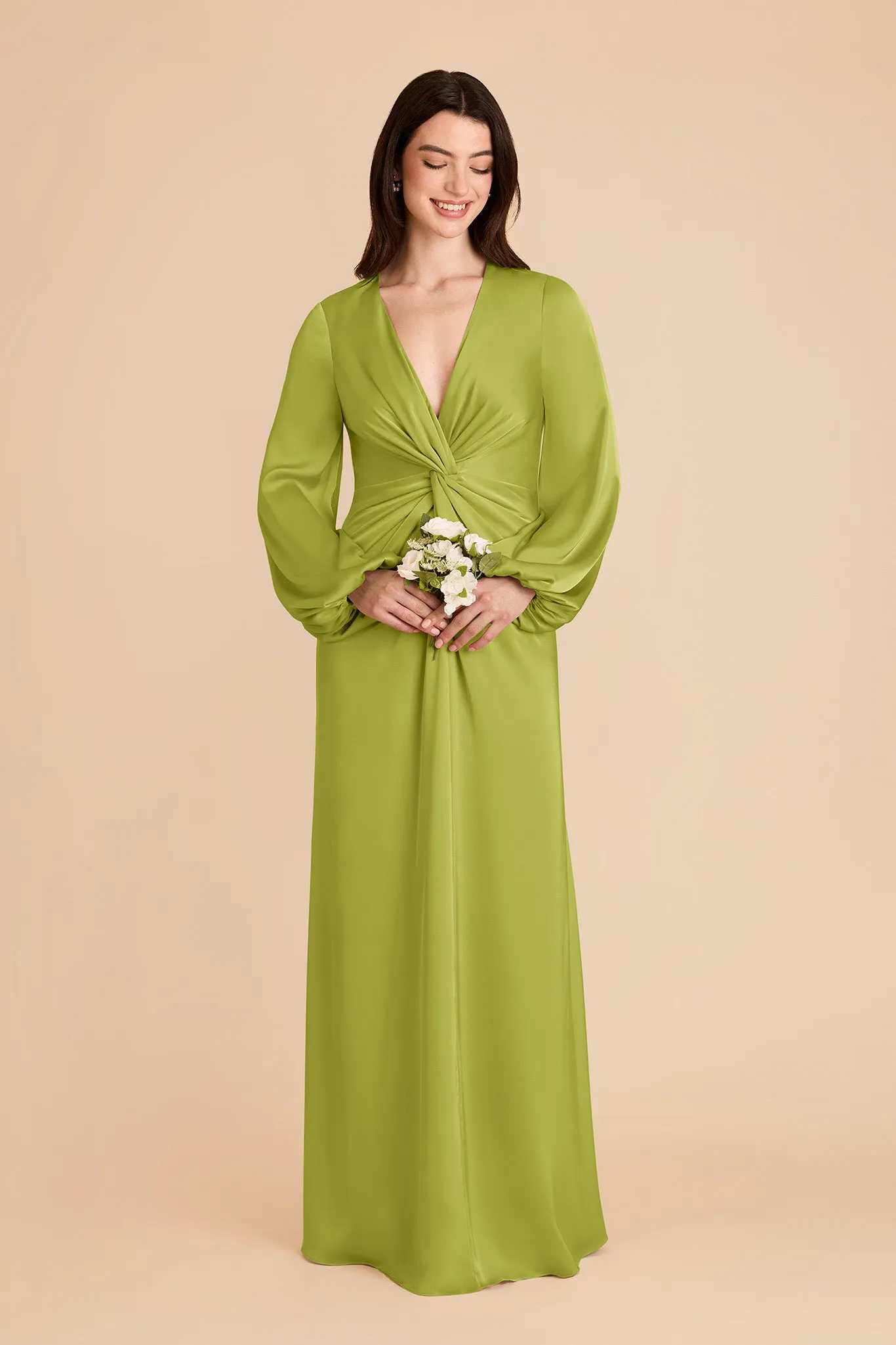 Juniper Matte Satin Dress - Matcha sold by Birdy Grey