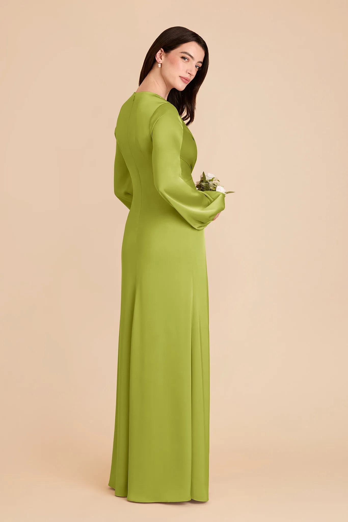 Juniper Matte Satin Dress - Matcha sold by Birdy Grey product image thumbnail 4