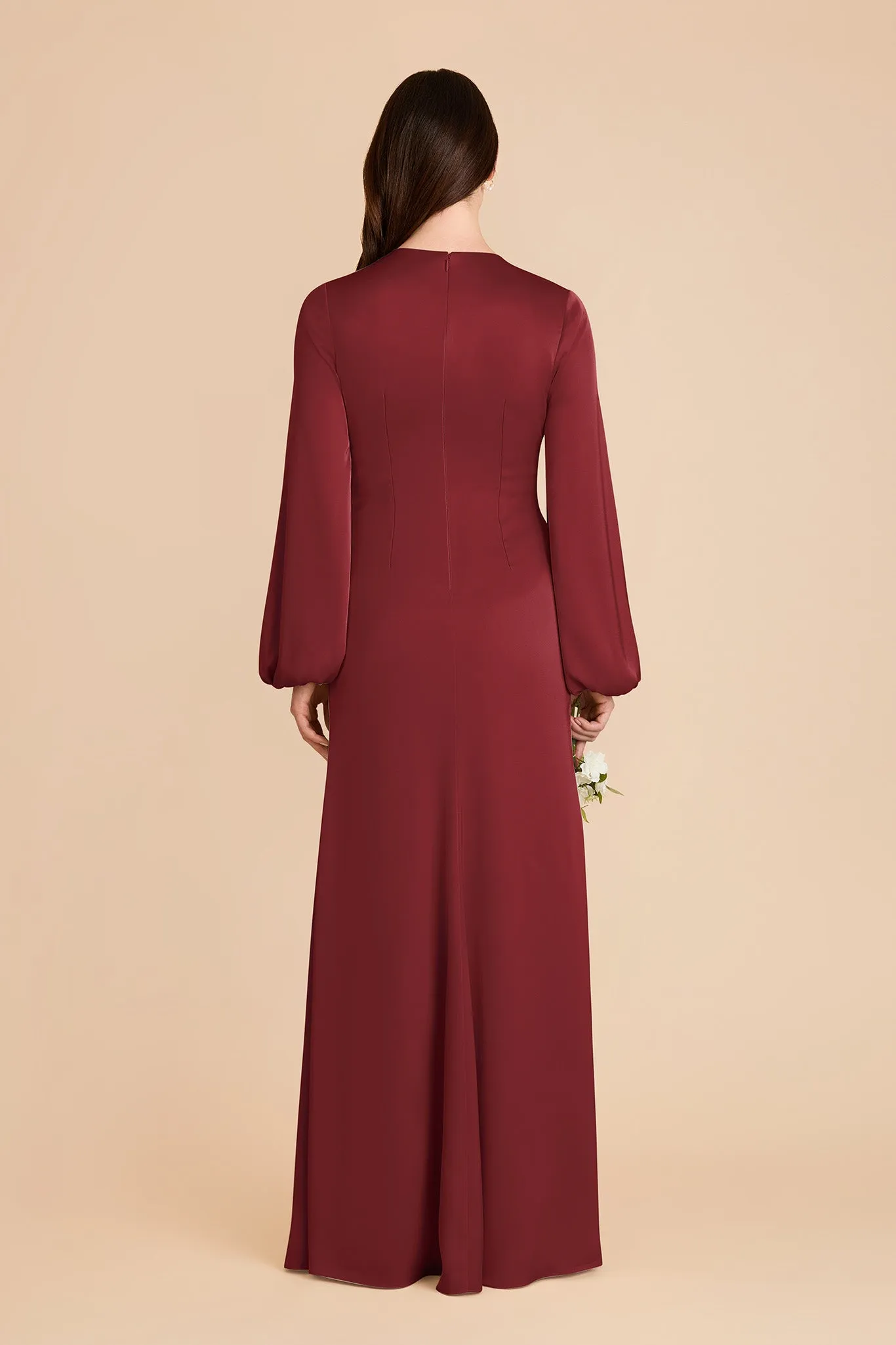 Juniper Matte Satin Dress - Burgundy sold by Birdy Grey product image thumbnail 5