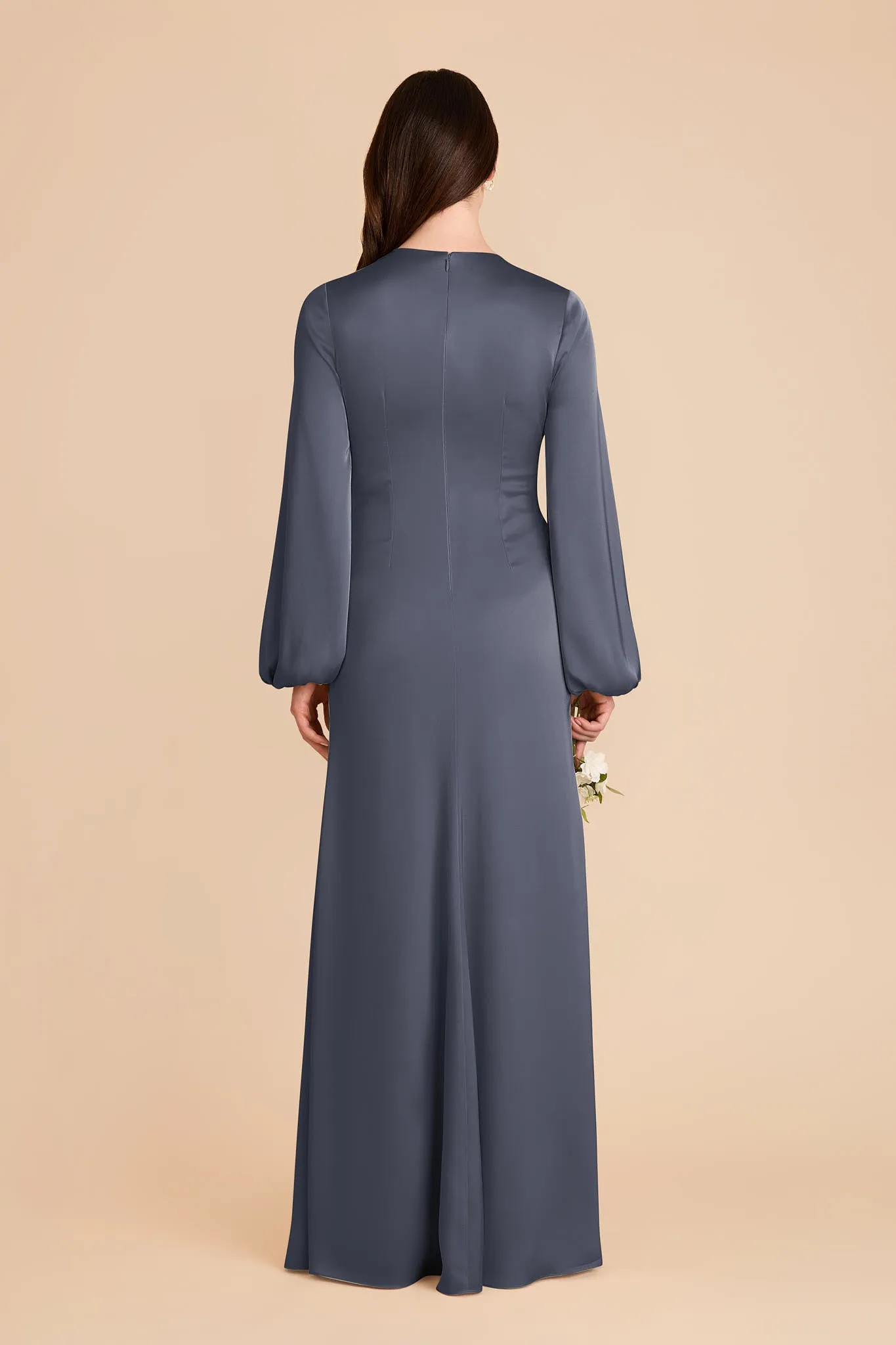 Juniper Matte Satin Dress - Dusk Blue sold by Birdy Grey product image thumbnail 5