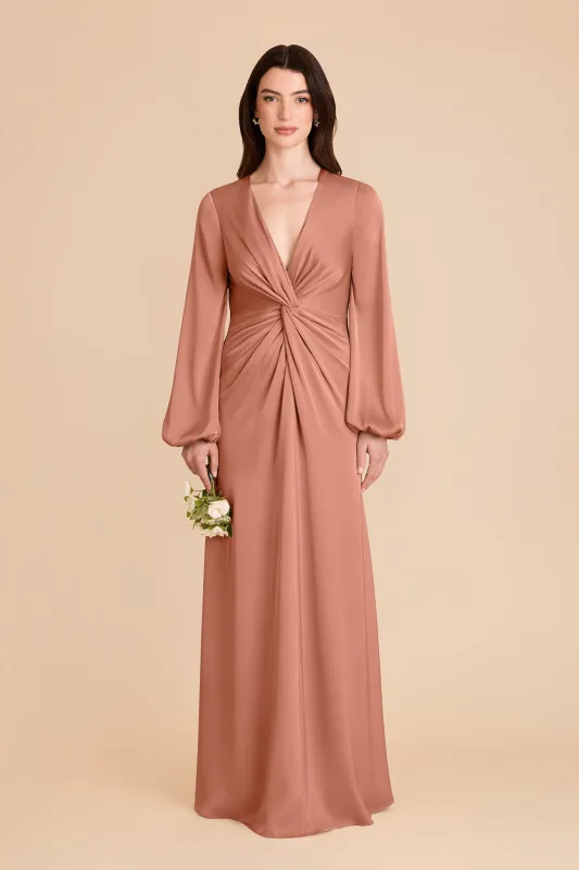 Juniper Matte Satin Dress - Desert Rose sold by Birdy Grey