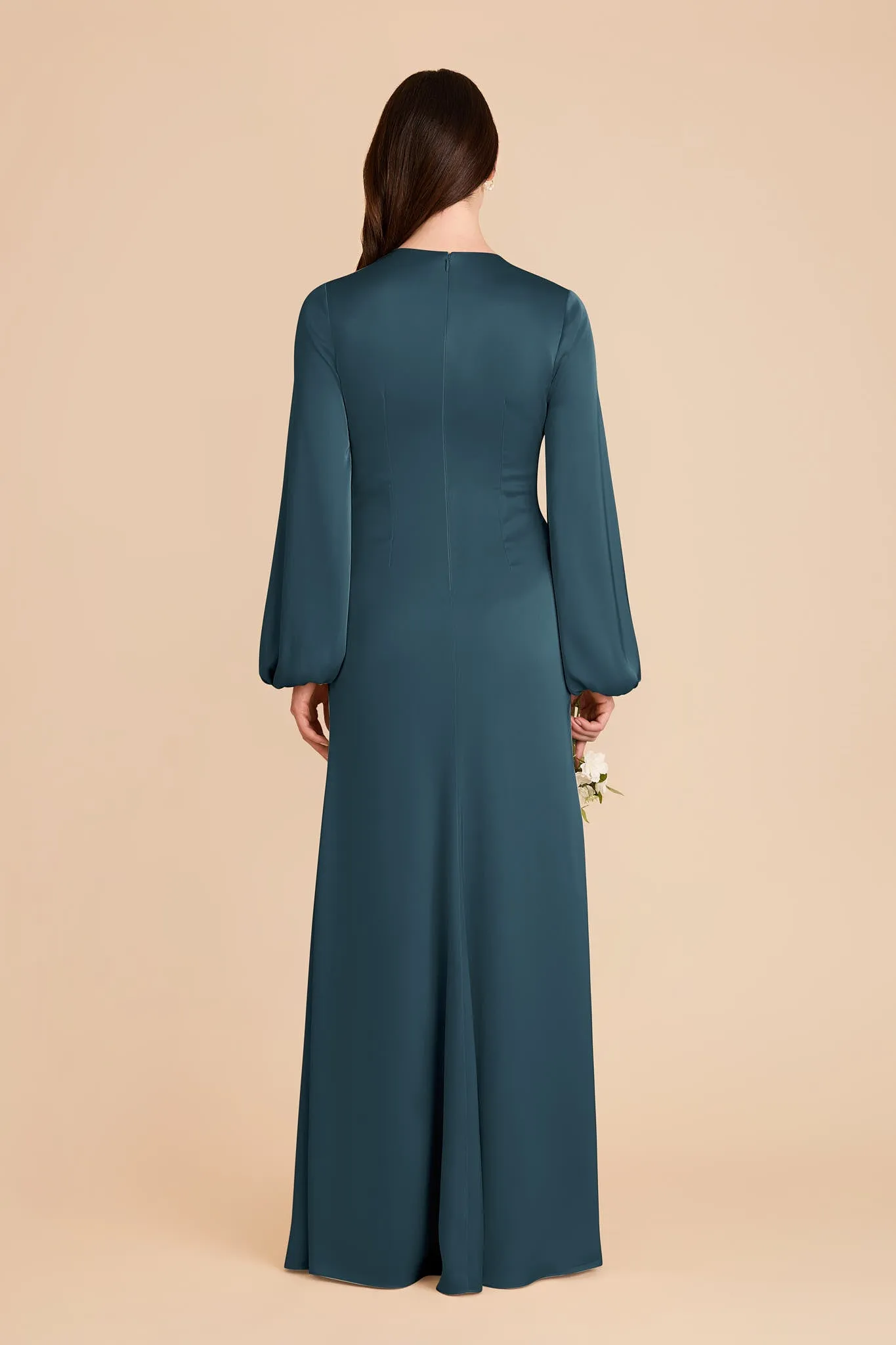 Juniper Matte Satin Dress - Dark Teal sold by Birdy Grey product image thumbnail 5