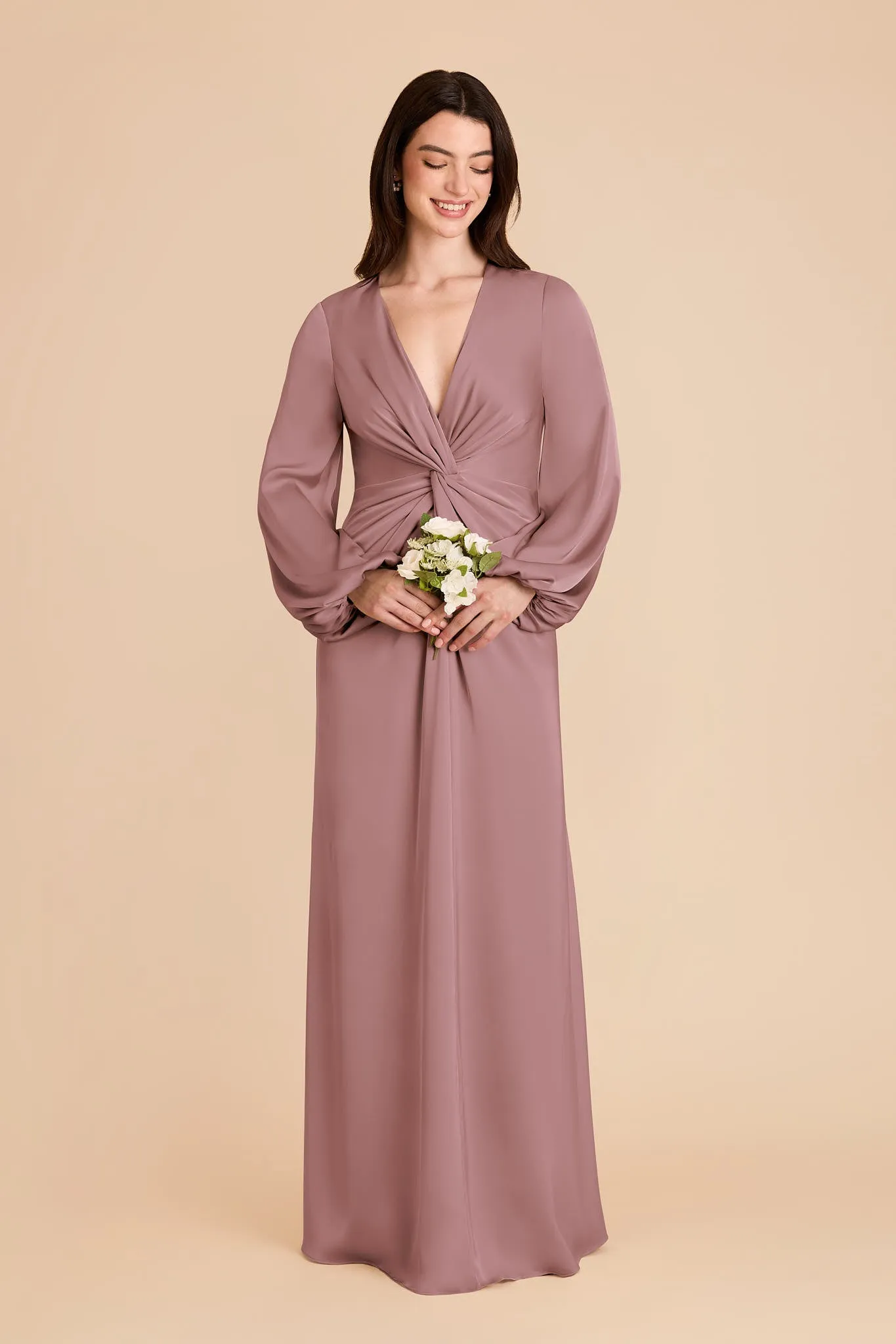 Juniper Matte Satin Dress - Dark Mauve sold by Birdy Grey product image thumbnail 3