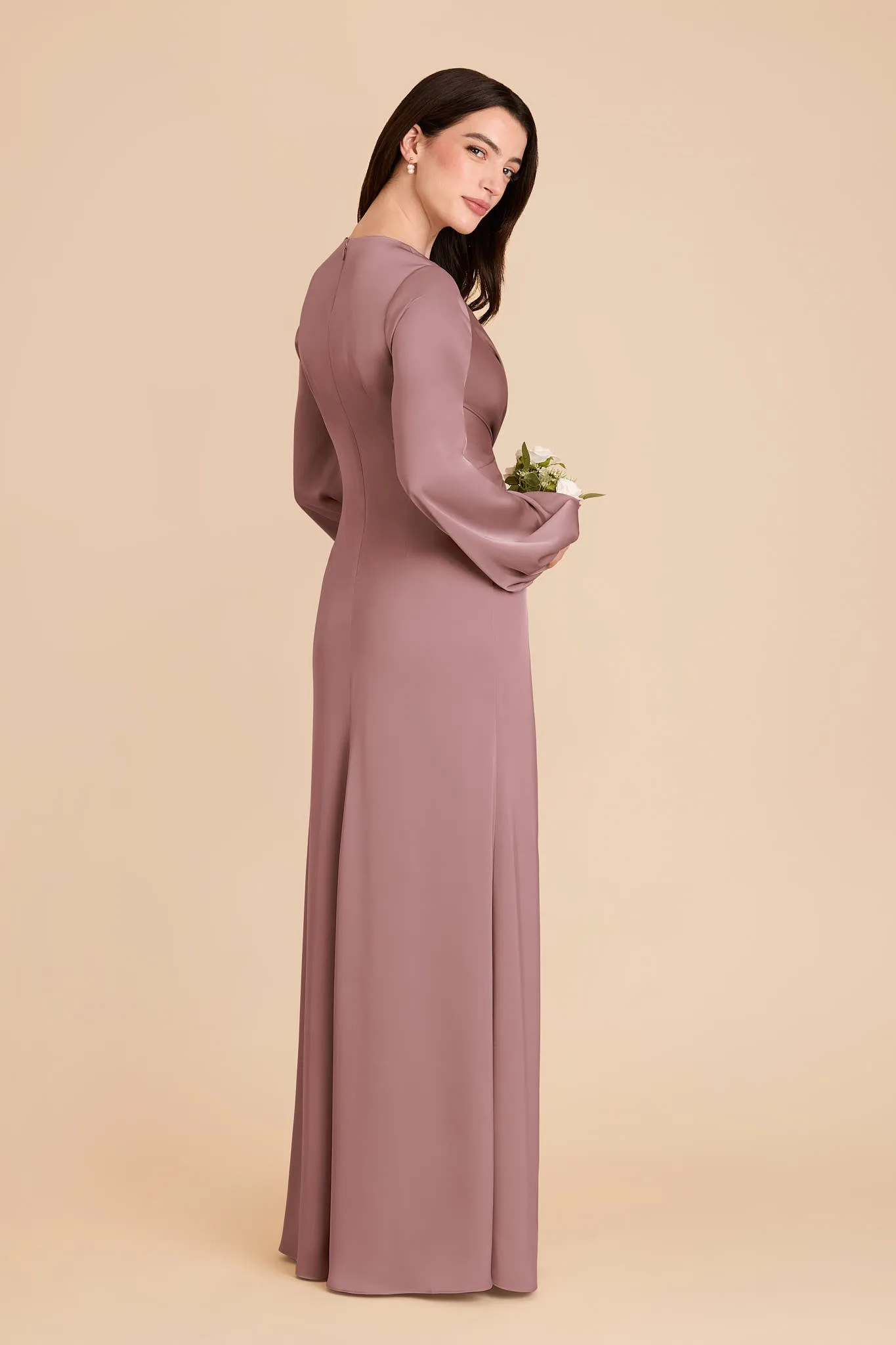 Juniper Matte Satin Dress - Dark Mauve sold by Birdy Grey product image thumbnail 4