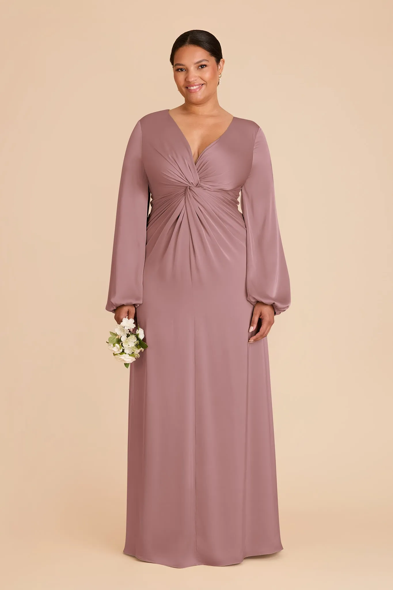 Juniper Matte Satin Dress - Dark Mauve sold by Birdy Grey product image thumbnail 2