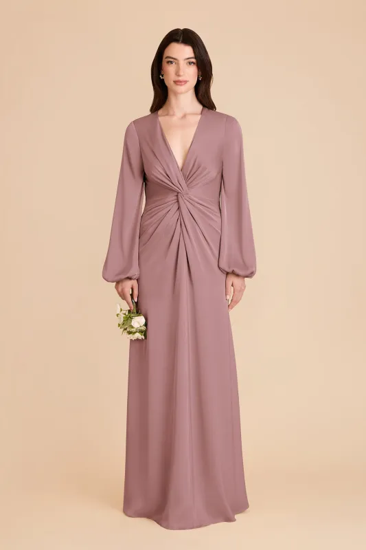 Juniper Matte Satin Dress - Dark Mauve sold by Birdy Grey