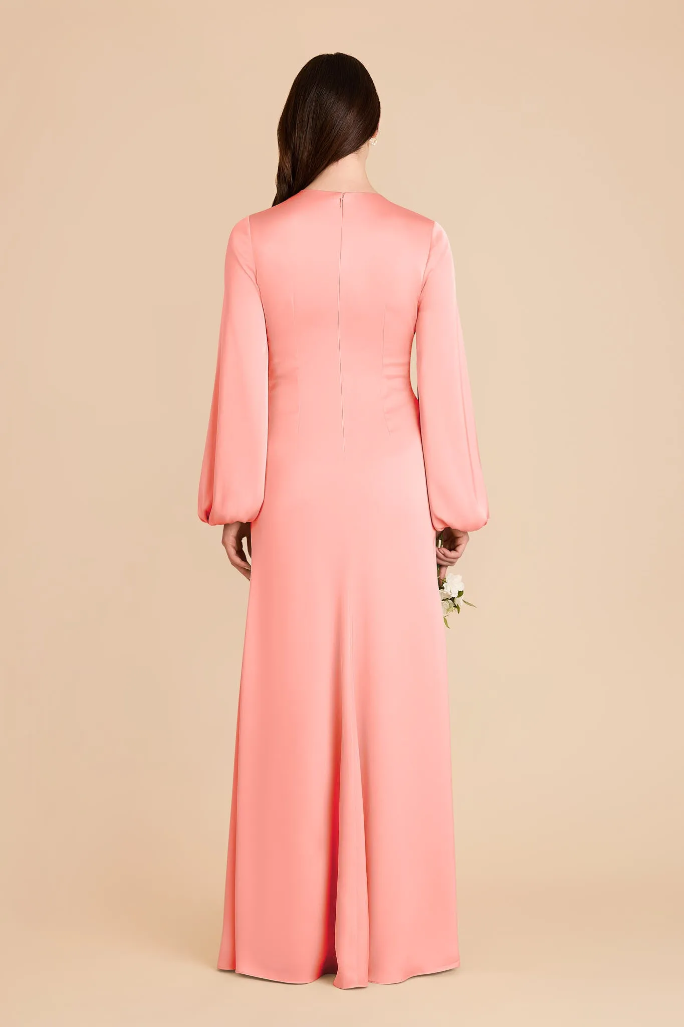 Juniper Matte Satin Dress - Coral Pink sold by Birdy Grey product image thumbnail 4