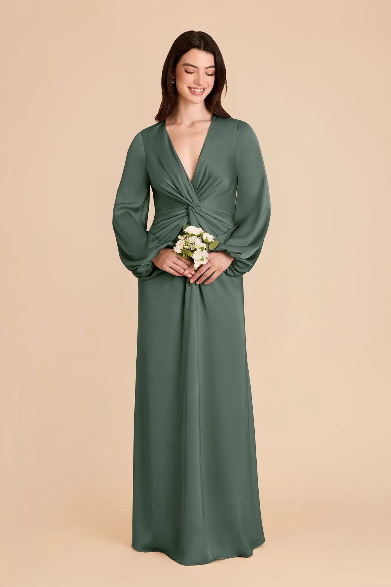 Juniper Matte Satin Dress - Eucalyptus sold by Birdy Grey product image thumbnail 3
