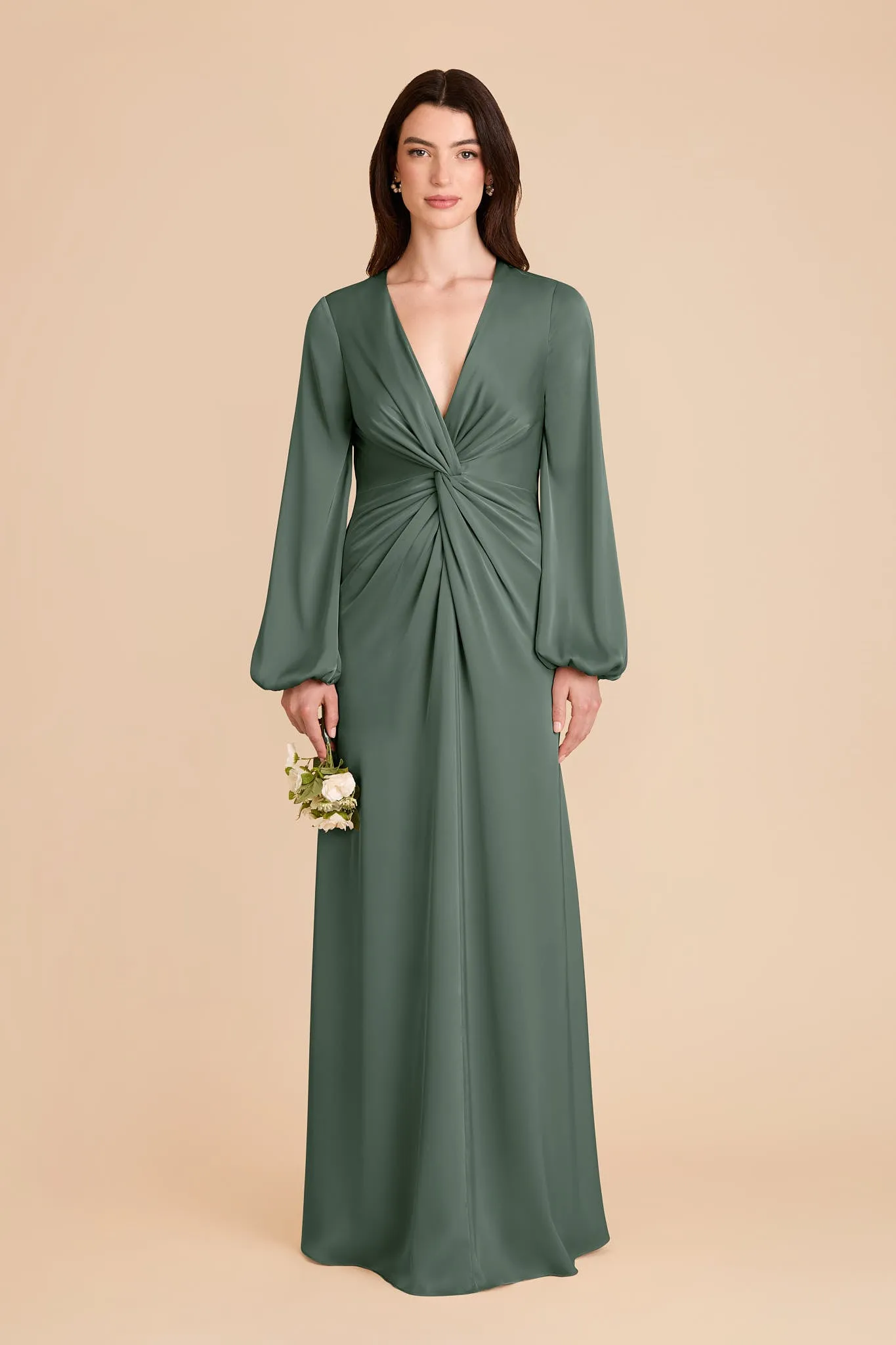 Juniper Matte Satin Dress - Eucalyptus sold by Birdy Grey