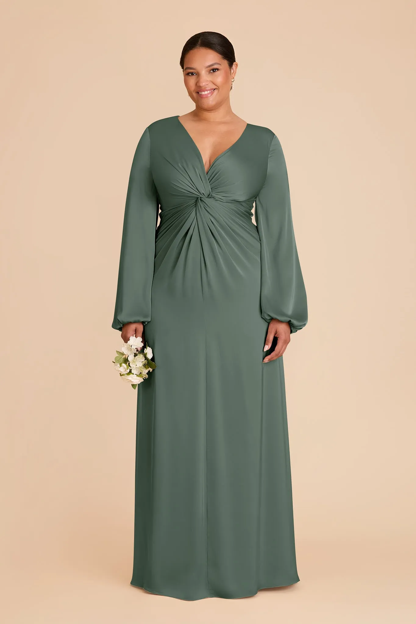 Juniper Matte Satin Dress - Eucalyptus sold by Birdy Grey product image thumbnail 2
