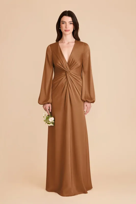 Juniper Matte Satin Dress - Copper made by Birdy Grey