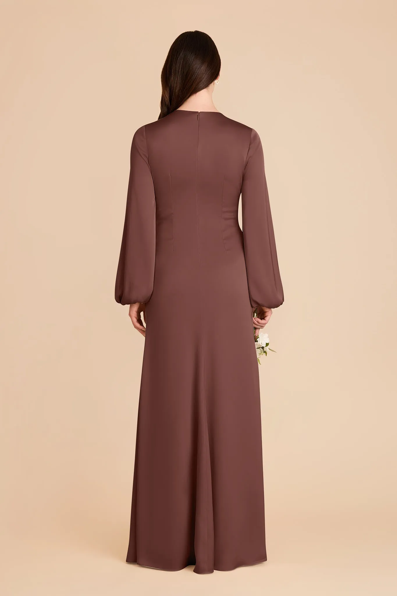 Juniper Matte Satin Dress - Chocolate Brown sold by Birdy Grey product image thumbnail 5
