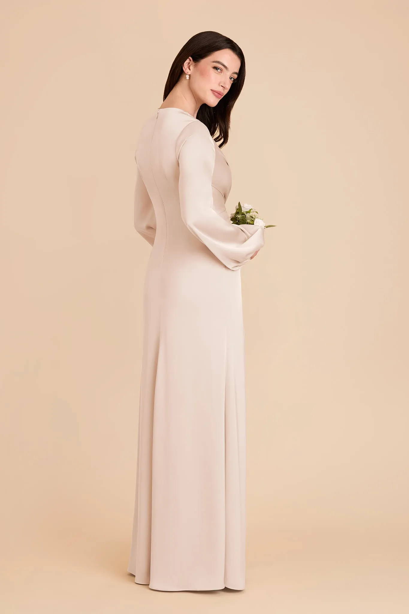 Juniper Matte Satin Dress - Champagne sold by Birdy Grey product image thumbnail 4