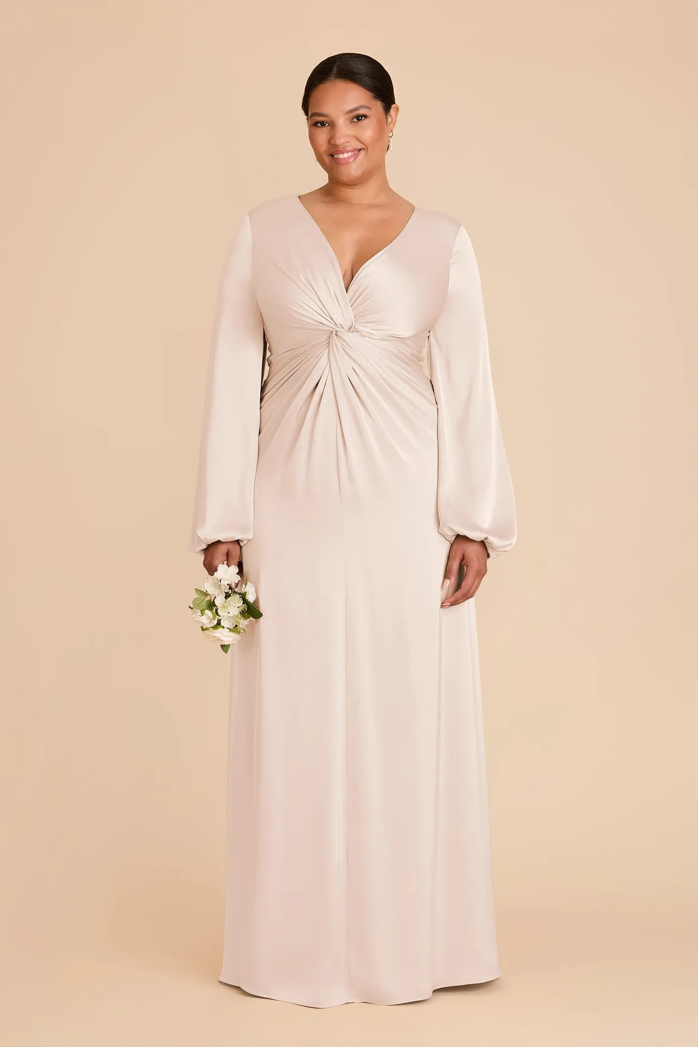 Juniper Matte Satin Dress - Champagne sold by Birdy Grey product image thumbnail 2