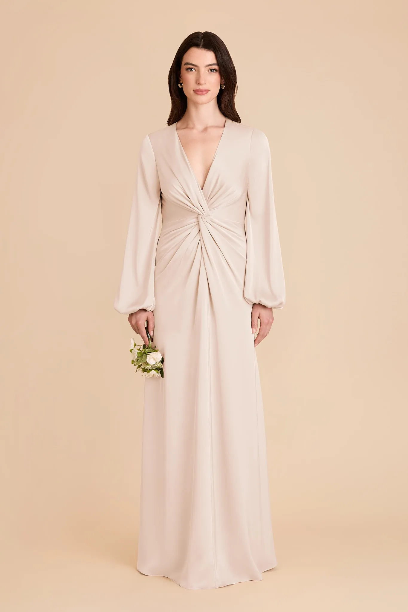 Juniper Matte Satin Dress - Champagne sold by Birdy Grey