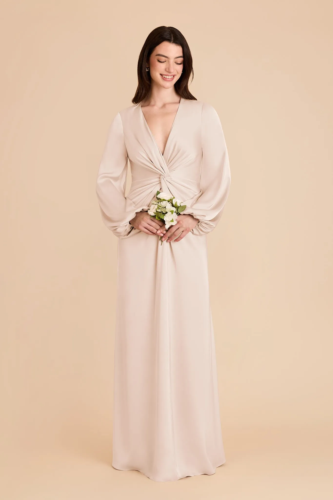Juniper Matte Satin Dress - Champagne sold by Birdy Grey product image thumbnail 3
