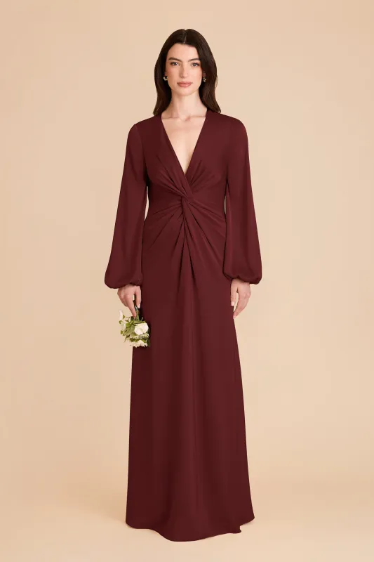 Juniper Matte Satin Dress - Cabernet sold by Birdy Grey