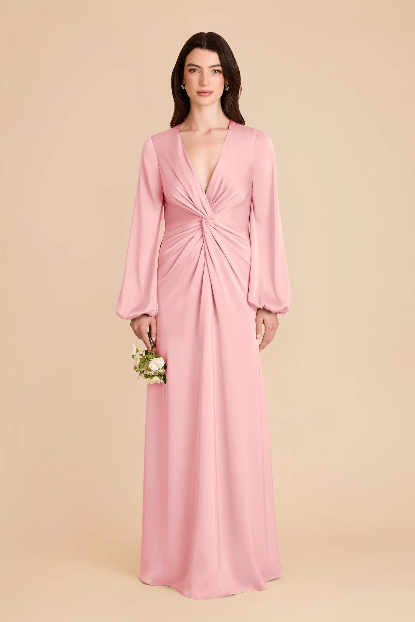Juniper Matte Satin Dress - Bubblegum Pink sold by Birdy Grey