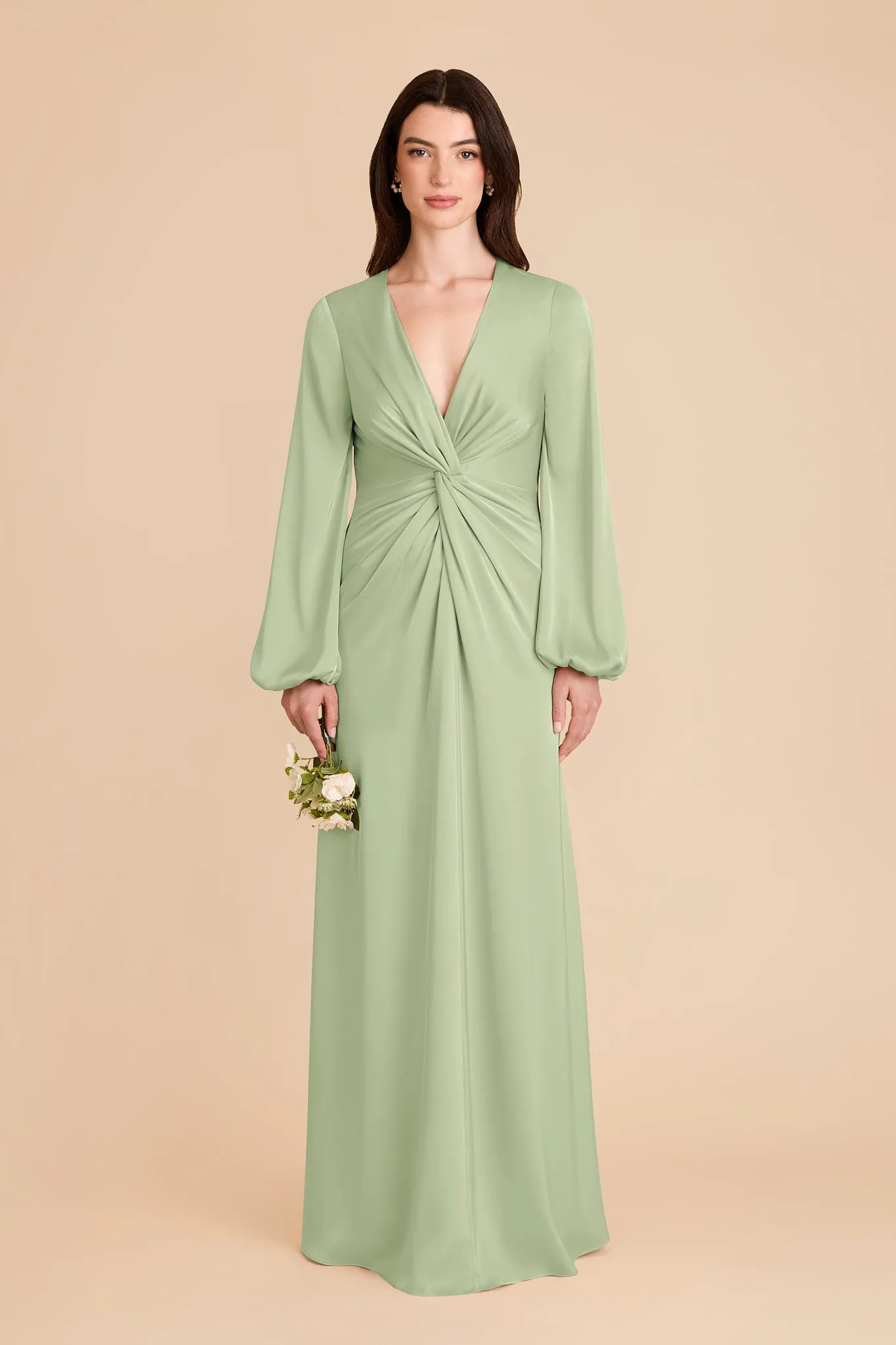 Juniper Matte Satin Dress - Pistachio sold by Birdy Grey