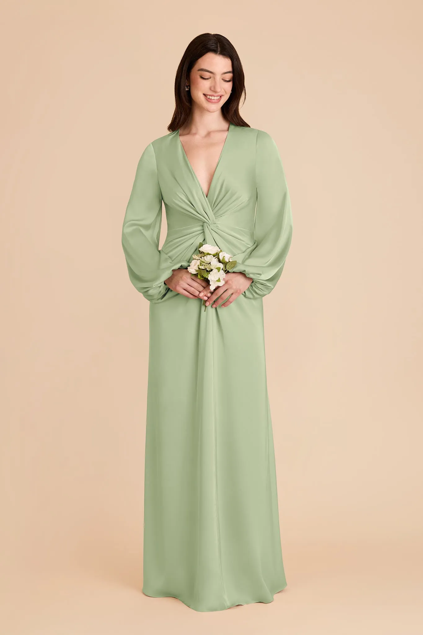 Juniper Matte Satin Dress - Pistachio sold by Birdy Grey product image thumbnail 3