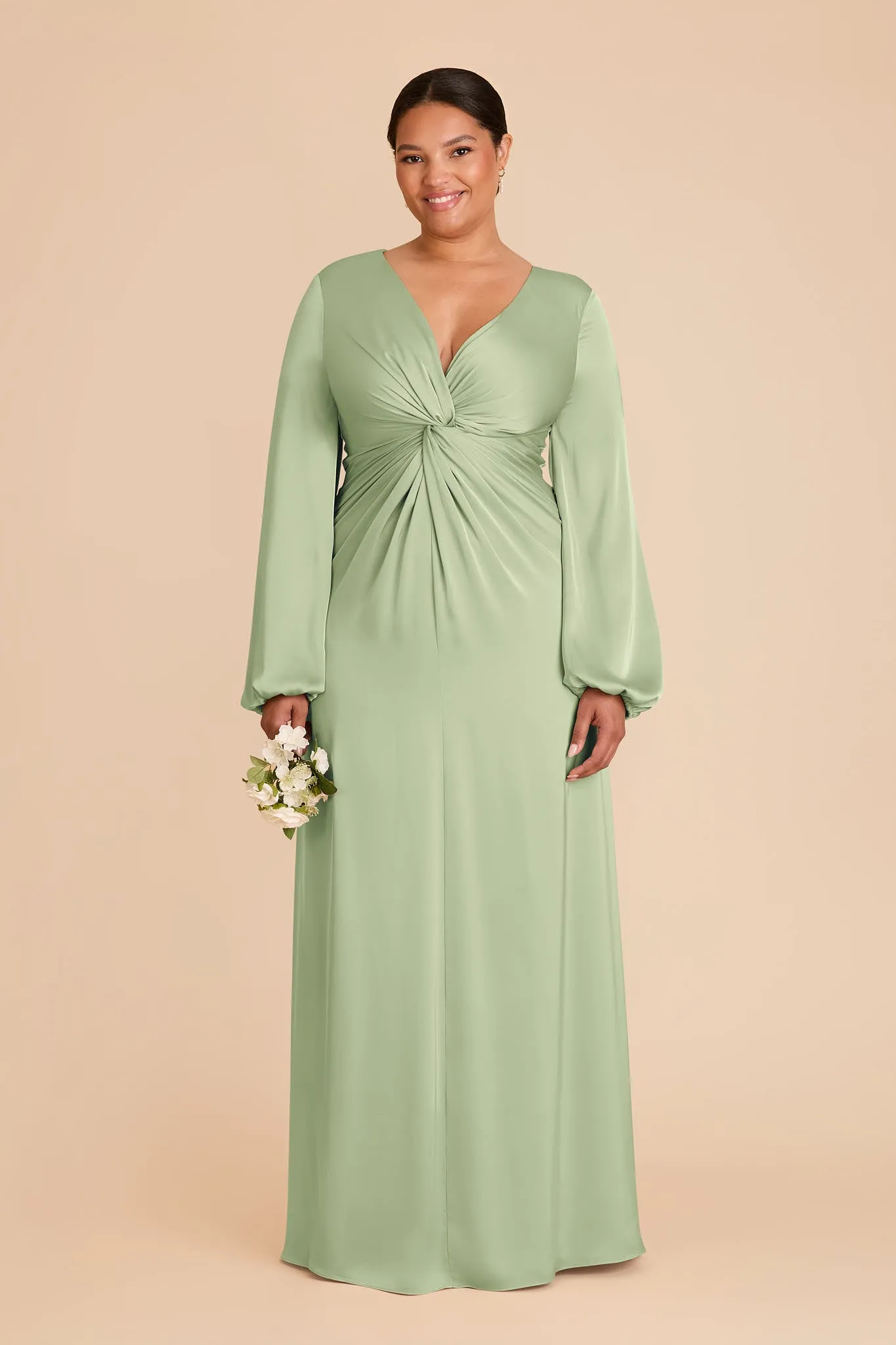 Juniper Matte Satin Dress - Pistachio sold by Birdy Grey product image thumbnail 2