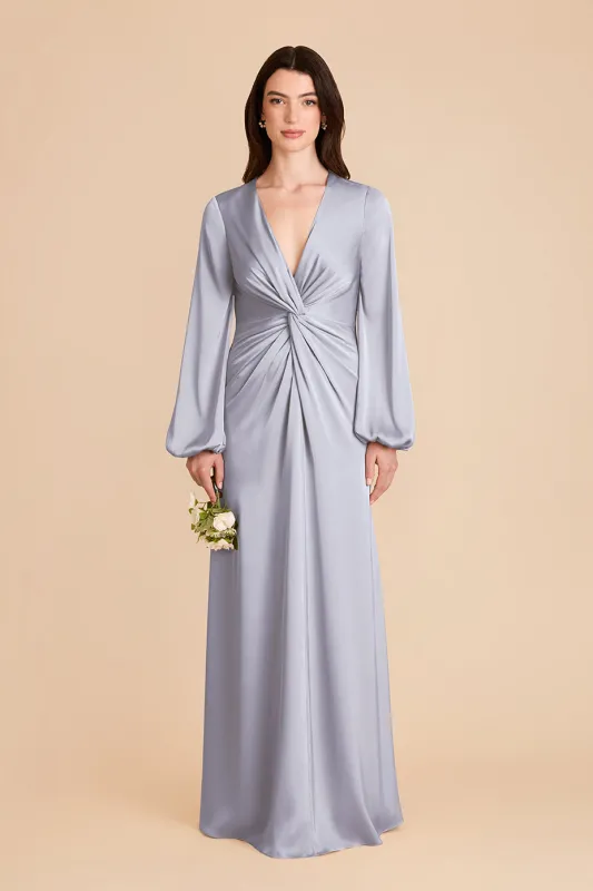 Juniper Matte Satin Dress - Periwinkle Blue sold by Birdy Grey